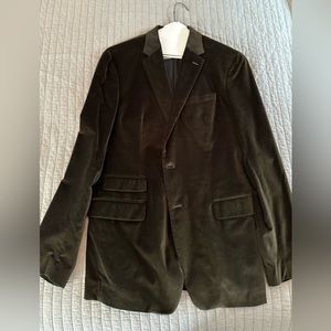 Dark Green Velvet Blazer